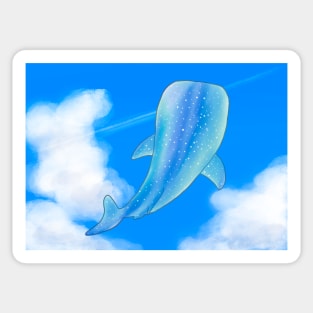 whale shark swimming in the sky Sticker